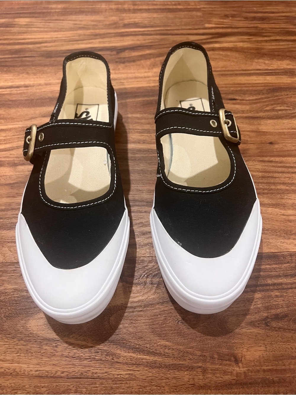 Vans Black Mary Jane Canvas Flats with Brass Buckle - Picture 8 of 8